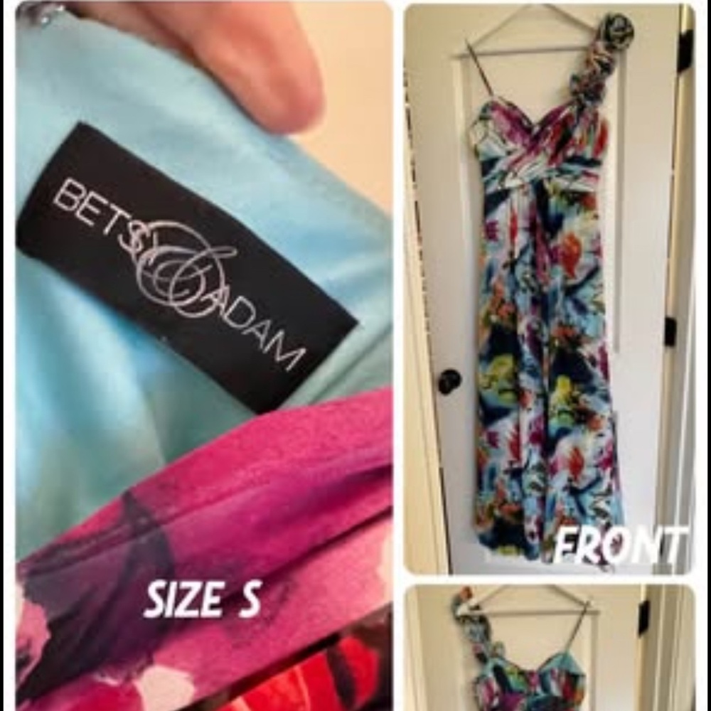 Multicolored one shoulder maxi dress